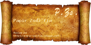 Papir Zsófia névjegykártya